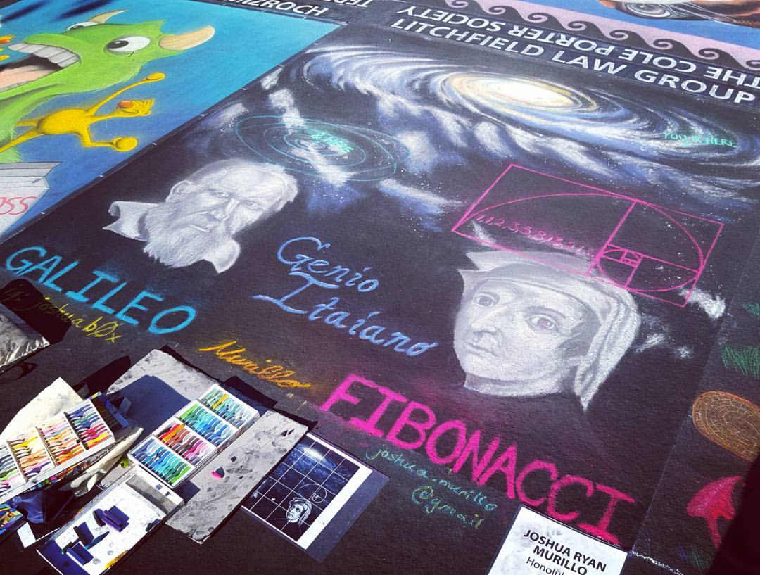 Astronomical. Chalk Pastel Street Painting