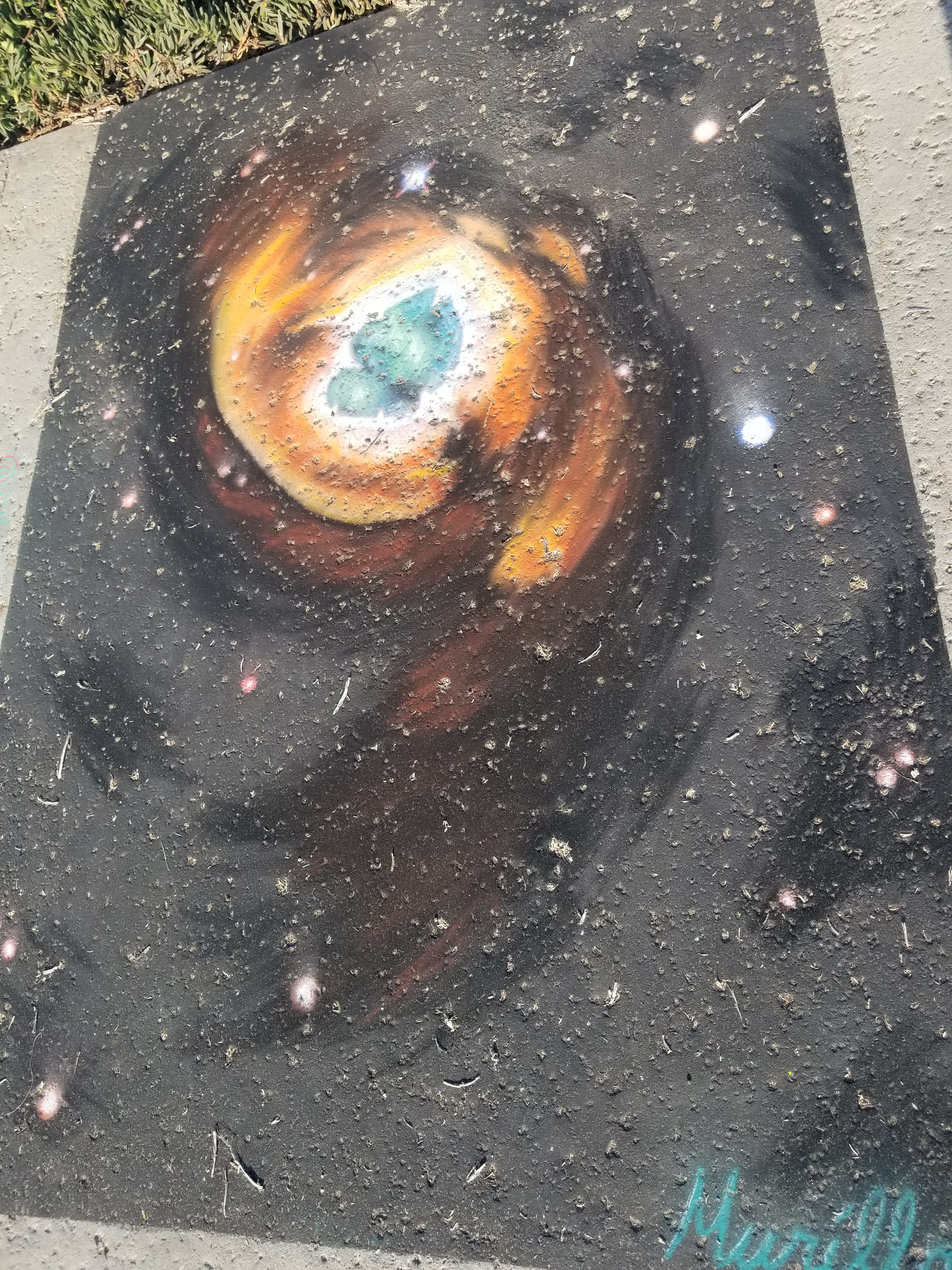 Astronomical. Chalk Pastel Street Painting