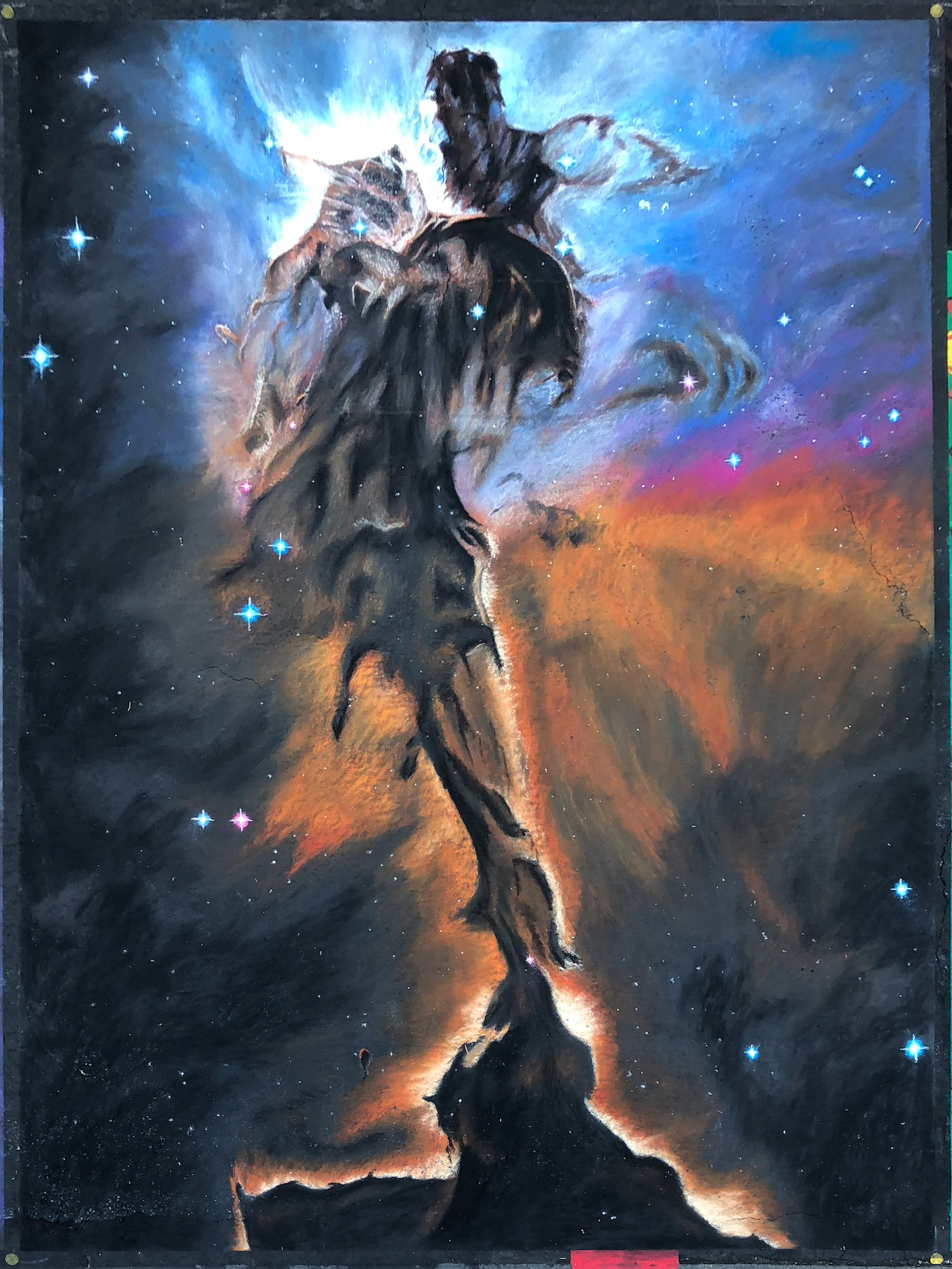 Astronomical. Chalk Pastel Street Painting