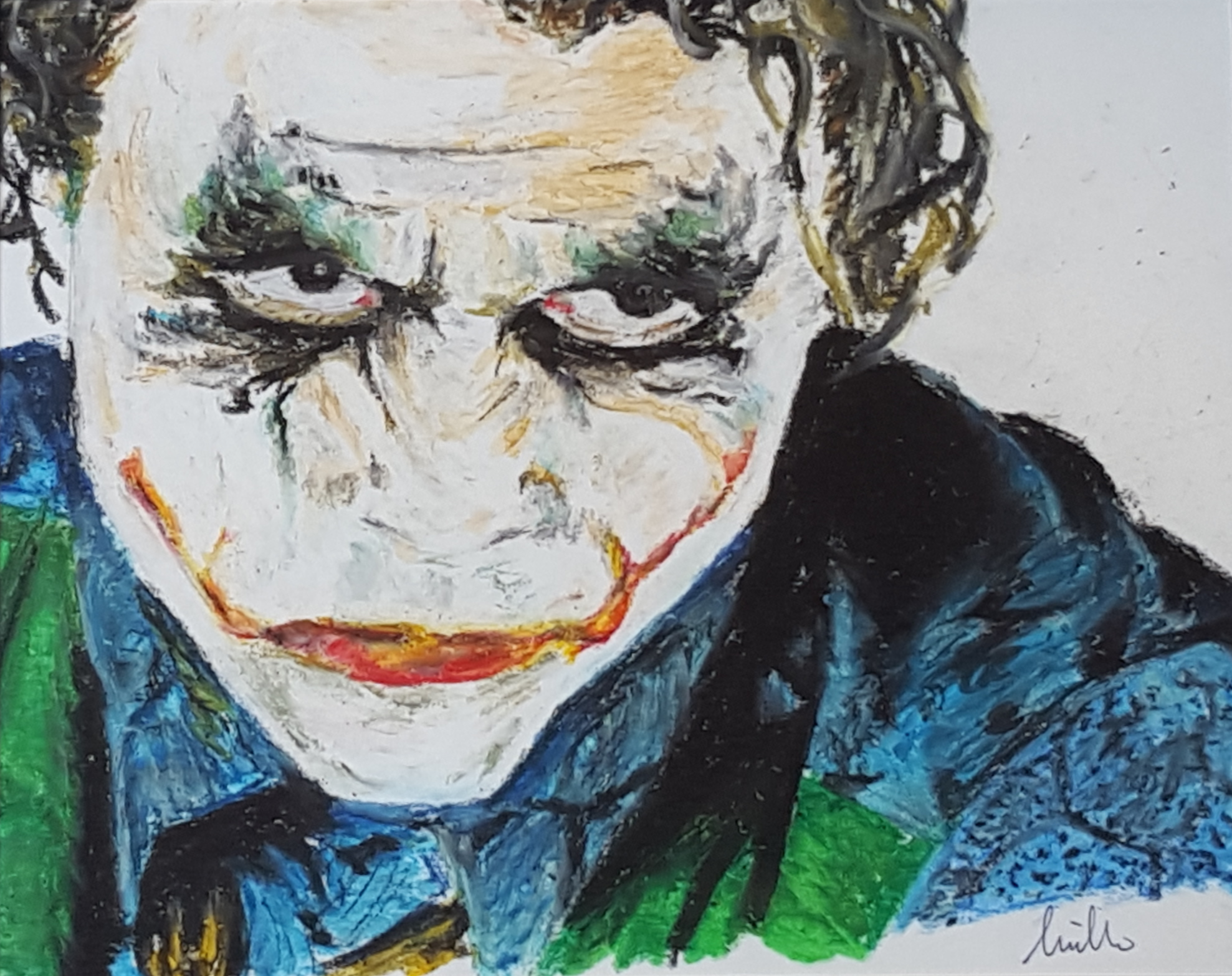 Portrait. Oil Pastel Painting