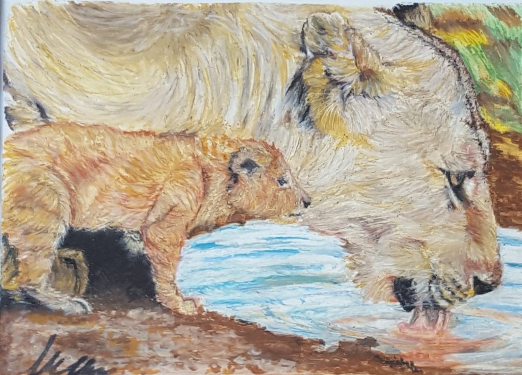 Nature. Oil Pastel Painting