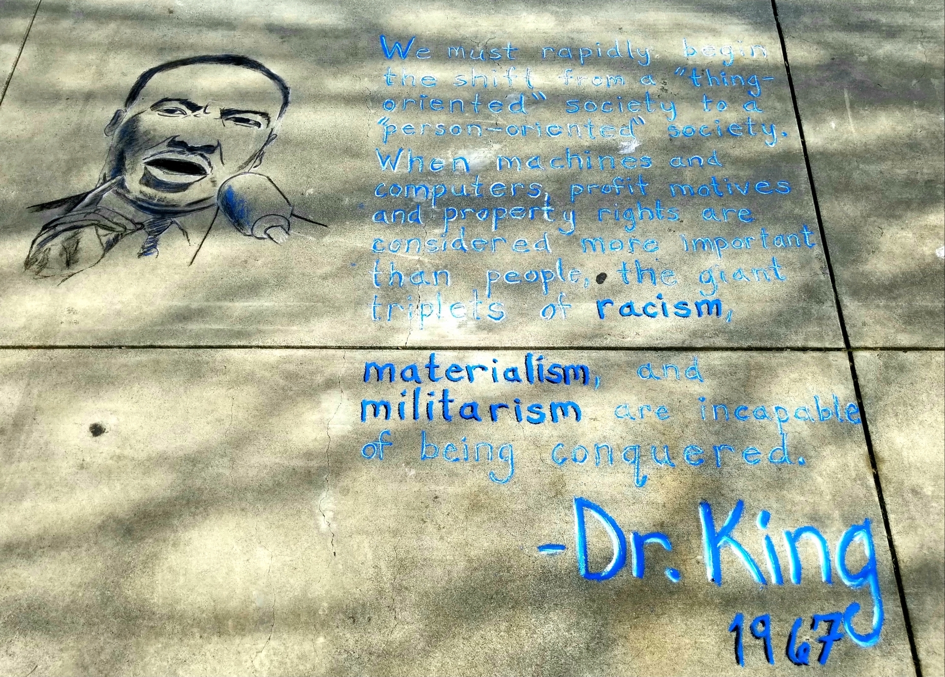 Portrait. Chalk Pastel Street Painting